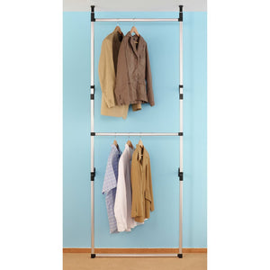 vidaXL Telescopic Wardrobe System with Rods Aluminium