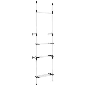 vidaXL Telescopic Wardrobe System with Rods and Shelf Aluminium