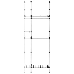 vidaXL Telescopic Wardrobe System with Rods and Shelf Aluminium