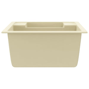 vidaXL Kitchen Sink with Overflow Hole Double Basins Beige Granite