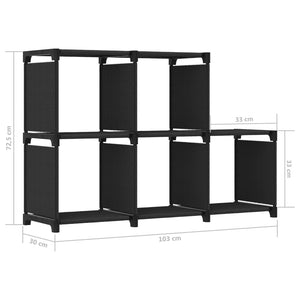 vidaXL 5-Cube Display Shelf Black 103x30x72.5 cm Fabric