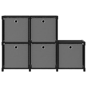 vidaXL 5-Cube Display Shelf with Boxes Black 103x30x72.5 cm Fabric