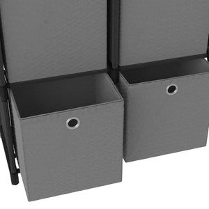 vidaXL 5-Cube Display Shelf with Boxes Black 103x30x72.5 cm Fabric