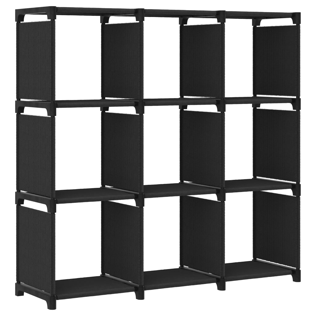 vidaXL 9-Cube Display Shelf Black 103x30x107.5 cm Fabric