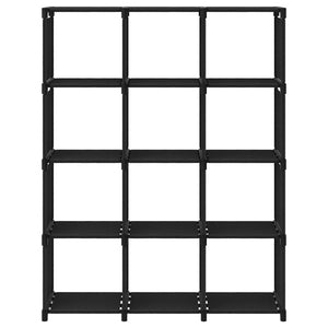 vidaXL 12-Cube Display Shelf Black 103x30x141 cm Fabric