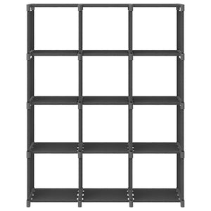 vidaXL 12-Cube Display Shelf Grey 103x30x141 cm Fabric