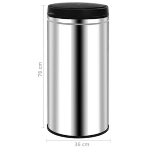 vidaXL Automatic Sensor Dustbin 70 L Stainless Steel