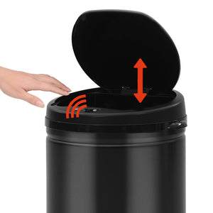 vidaXL Automatic Sensor Dustbin 30 L Carbon Steel Black