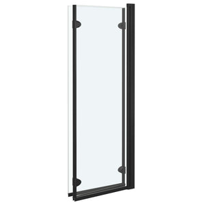 vidaXL Folding Shower Enclosure 3 Panels ESG 130x138 cm Black
