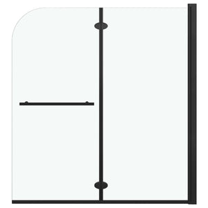 vidaXL Folding Shower Enclosure 2 Panels ESG 120x140 cm Black