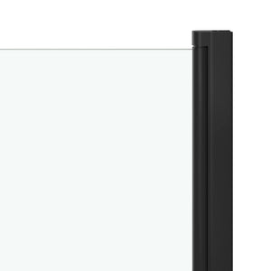 vidaXL Folding Shower Enclosure 2 Panels ESG 120x140 cm Black