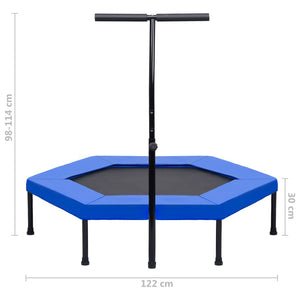 vidaXL Fitness Trampoline with Handle and Safety Pad Hexagon 122 cm