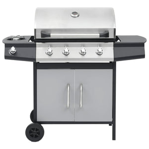 vidaXL Gas Barbecue Grill 4+1 Cooking Zone Steel & Stainless Steel