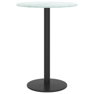 vidaXL Table Top White Ø30x0.8 cm Tempered Glass with Marble Design