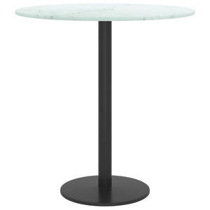 vidaXL Table Top White Ø40x0.8 cm Tempered Glass with Marble Design