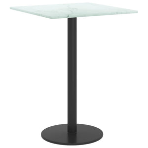 vidaXL Table Top White 30x30 cm 6 mm Tempered Glass with Marble Design