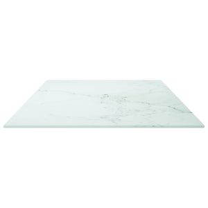 vidaXL Table Top White 100x50 cm 6mm Tempered Glass with Marble Design