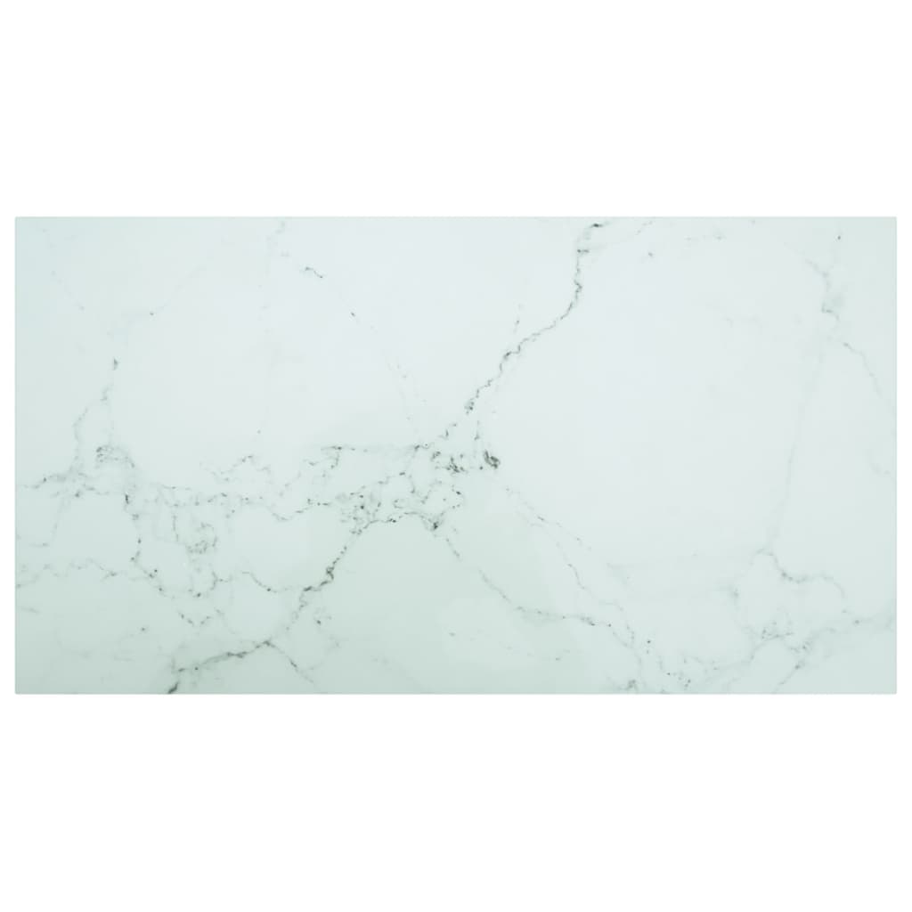 vidaXL Table Top White 120x65 cm 8mm Tempered Glass with Marble Design