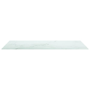 vidaXL Table Top White 120x65 cm 8mm Tempered Glass with Marble Design