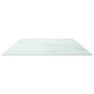 vidaXL Table Top White 120x65 cm 8mm Tempered Glass with Marble Design