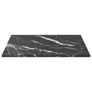 vidaXL Table Top Black 30x30 cm 6 mm Tempered Glass with Marble Design