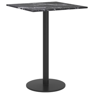 vidaXL Table Top Black 30x30 cm 6 mm Tempered Glass with Marble Design