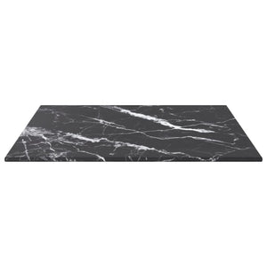 vidaXL Table Top Black 40x40 cm 6 mm Tempered Glass with Marble Design