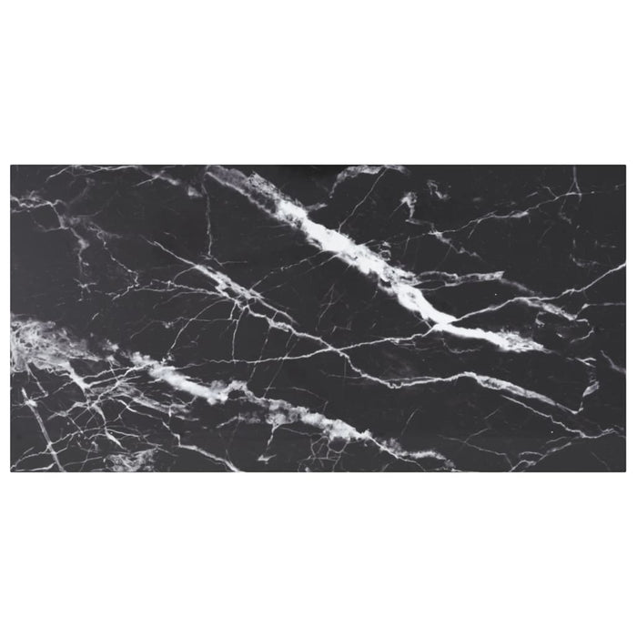 vidaXL Table Top Black 100x50 cm 6mm Tempered Glass with Marble Design