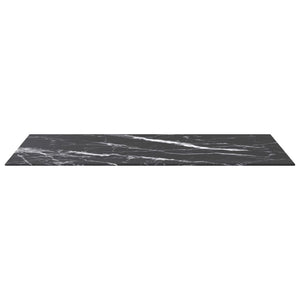 vidaXL Table Top Black 100x50 cm 6mm Tempered Glass with Marble Design