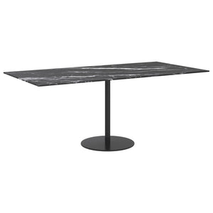 vidaXL Table Top Black 100x50 cm 6mm Tempered Glass with Marble Design