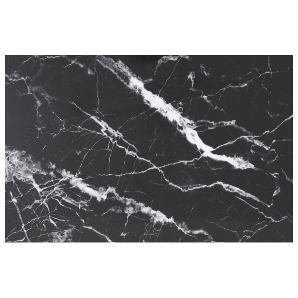 vidaXL Table Top Black 100x62 cm 8mm Tempered Glass with Marble Design