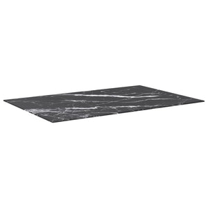 vidaXL Table Top Black 100x62 cm 8mm Tempered Glass with Marble Design