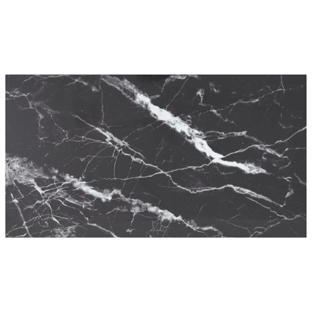 vidaXL Table Top Black 120x65 cm 8mm Tempered Glass with Marble Design