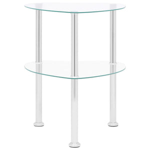 vidaXL 2-Tier Side Table Transparent 38x38x50 cm Tempered Glass