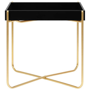 vidaXL Side Table Black and Gold 38x38x38.5 cm MDF