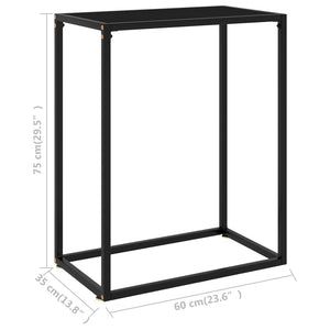 vidaXL Console Table Black 60x35x75 cm Tempered Glass