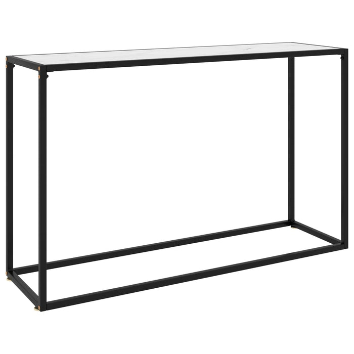 vidaXL Console Table White 120x35x75 cm Tempered Glass