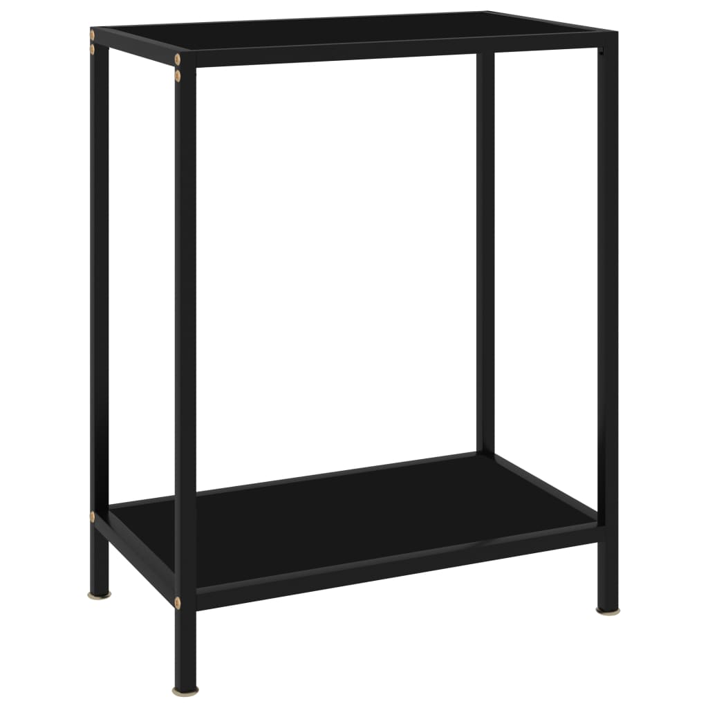 vidaXL Console Table Black 60x35x75 cm Tempered Glass