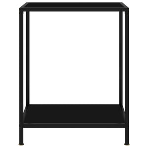 vidaXL Console Table Black 60x35x75 cm Tempered Glass