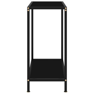 vidaXL Console Table Black 60x35x75 cm Tempered Glass