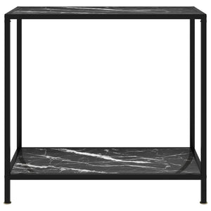 vidaXL Console Table Black 80x35x75 cm Tempered Glass