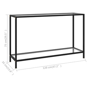 vidaXL Console Table Transparent 120x35x75 cm Tempered Glass