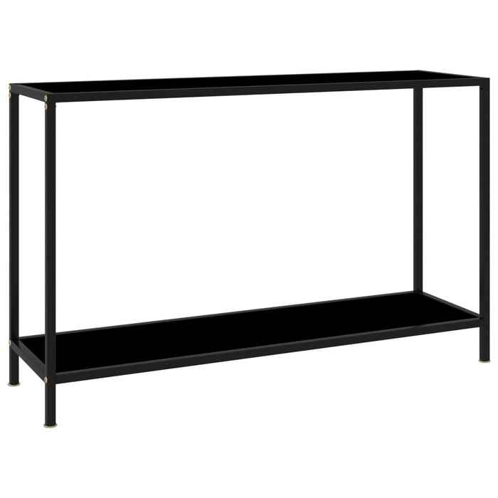 vidaXL Console Table Black 120x35x75 cm Tempered Glass