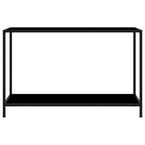 vidaXL Console Table Black 120x35x75 cm Tempered Glass