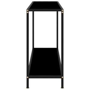 vidaXL Console Table Black 120x35x75 cm Tempered Glass