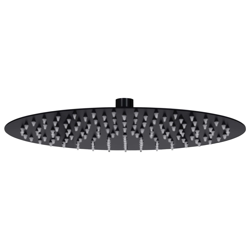 vidaXL Rain Shower Head Stainless Steel 30 cm Round Black