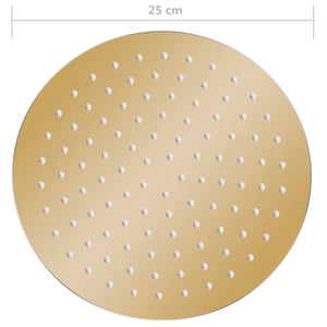 vidaXL Rain Shower Head Stainless Steel 25 cm Round Gold