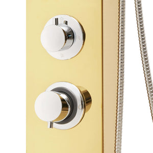 vidaXL Shower Panel System Stainless Steel 201 Gold