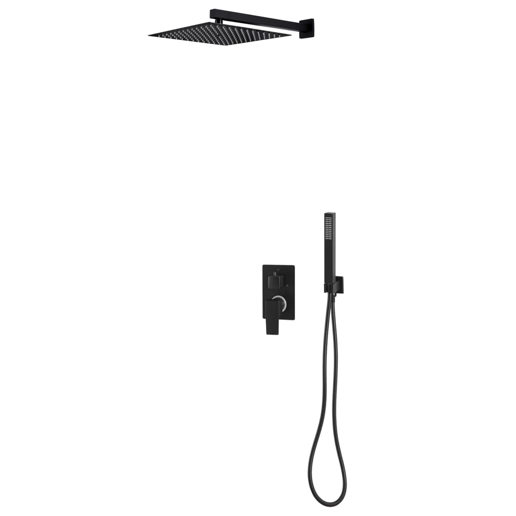 vidaXL Shower System Stainless Steel 201 Black