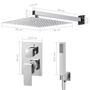 vidaXL Shower System Stainless Steel 201 Silver